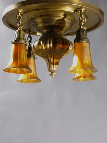 Large 4-light Art Nouveau Chandelier